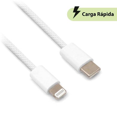 CABLE CARGA RÁPIDA - USB TIPO C A LIGHTNING, TEJIDO, 1.0 M, GRIS (6001530), Brobotix CABLE CARGA RÁPIDA - USB TIPO C A LIGHTNING, TEJIDO, 1.0 M, GRIS (6001530), Brobotix